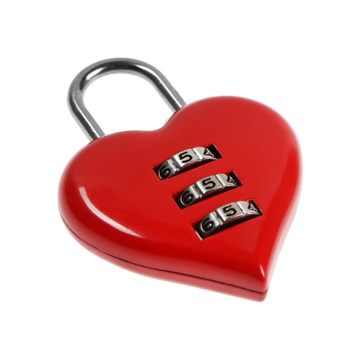 Замок навесной кодовый ТУНДРА Замок навесной кодовый ТУНДРА "Сердце", красный