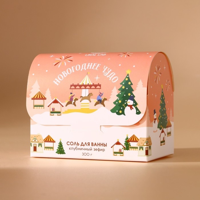 Соль для ванны «Чудесной зимы», 300 гр, аромат клубничного зефира, Новый Год Соль для ванны «Чудесной зимы», 300 гр, аромат клубничного зефира, Новый Год