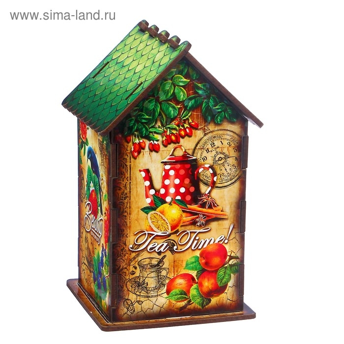 Чайный домик Чайный домик "Время чая", 9,8×9,8×17,4 см