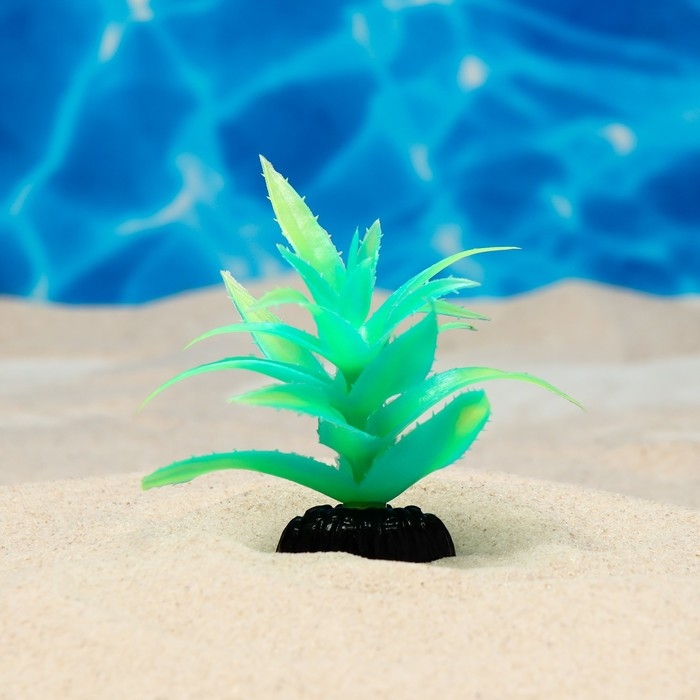 Растение искусственное аквариумное, светящееся, 10 см, зелёное Растение искусственное аквариумное, светящееся, 10 см, зелёное