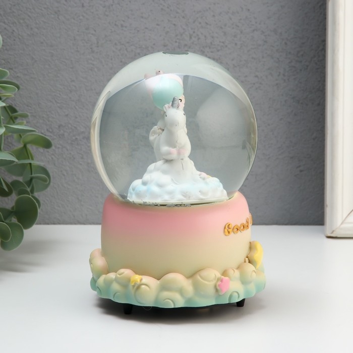 Сувенир полистоун водяной шар музыка и крутится Сувенир полистоун водяной шар музыка и крутится "Малыши в облаках" МИКС 10,5х10,5х15,5 см