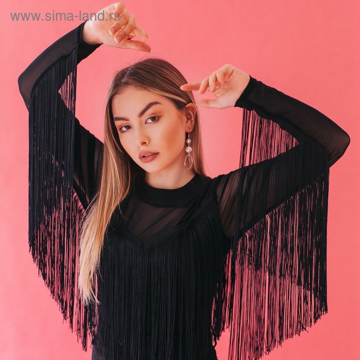 Серьги с жемчугом «Нежность» звенья, цвет белый в золоте Серьги с жемчугом «Нежность» звенья, цвет белый в золоте