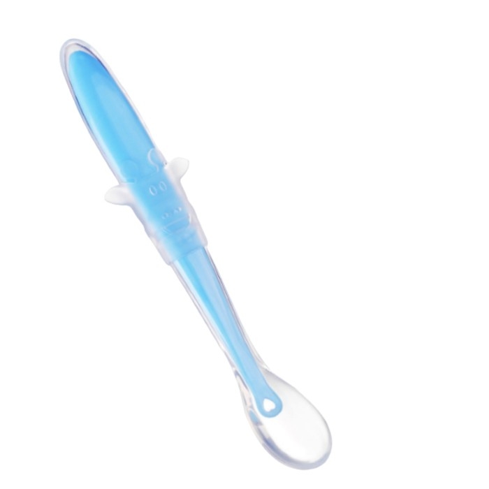 Ложка силиконовая детская «Жирафик», цвет голубой Ложка силиконовая детская «Жирафик», цвет голубой
