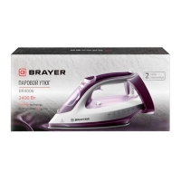 Утюг BRAYER 4006BR, 2400 Вт, 280 мл, керамическая подошва, 25 г/мин, 280 мл, бело-розовый