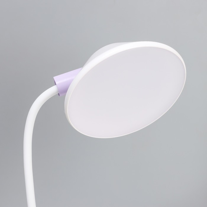 Настольная лампа  Настольная лампа "Гард" LED, от USB/АКБ 7 Вт сенсор 3000-6000 К белый-фиолетовый 13х12х37 см RISALUX