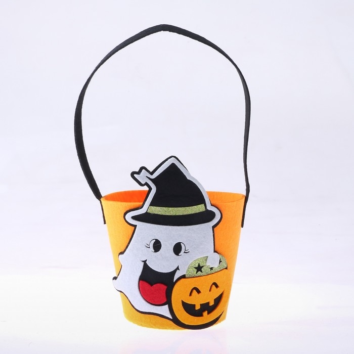 Корзинка декоративная &laquo; Призрак и тыква&raquo;, 12,5 &times; 12,5 &times; 25 см