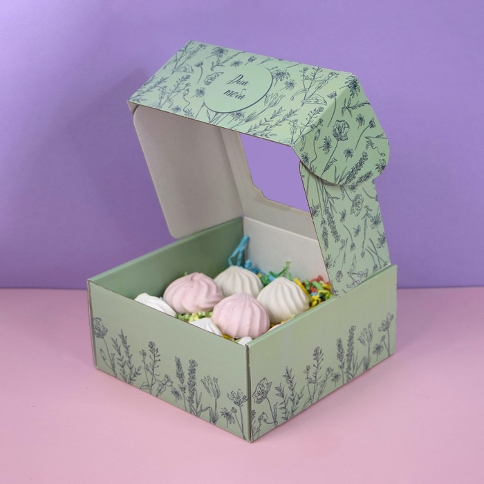 Коробка самосборная, с окном, "Для тебя" 19 х 19 х 9 см