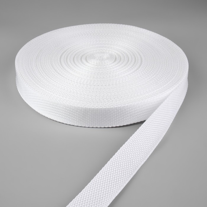 Стропа ременная, 25 мм, 50 ± 1 м, плотность 7,5 гр/м, цвет белый №3 Стропа ременная, 25 мм, 50 ± 1 м, плотность 7,5 гр/м, цвет белый №3