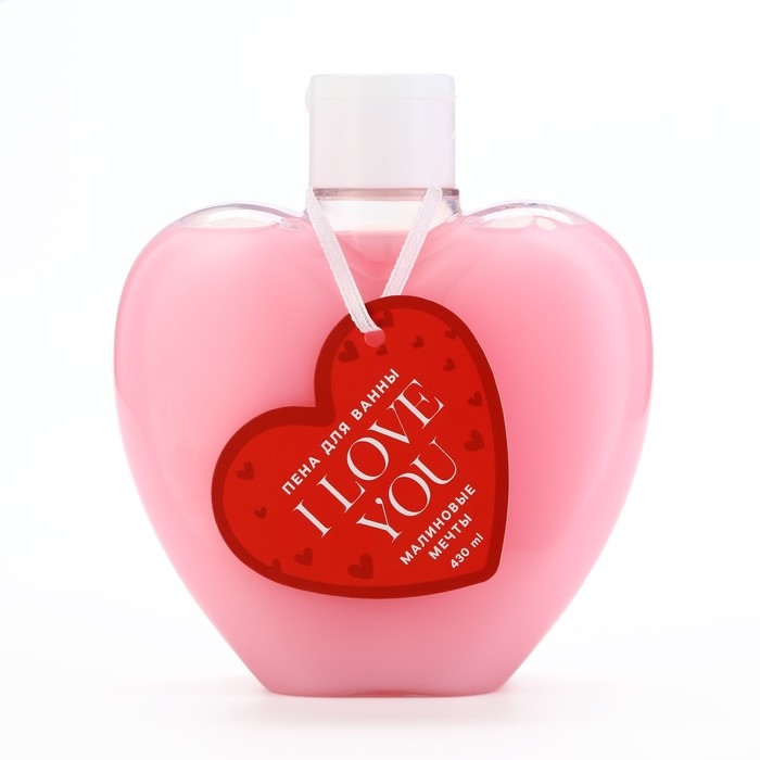 Пена для ванны I Love you, 430 мл, аромат малиновые мечты, ЧИСТОЕ СЧАСТЬЕ Пена для ванны I Love you, 430 мл, аромат малиновые мечты, ЧИСТОЕ СЧАСТЬЕ
