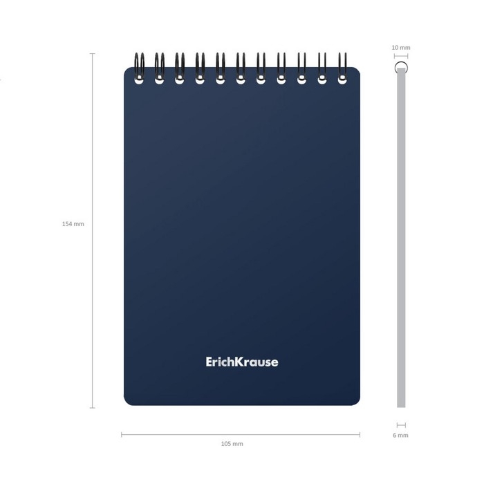 Блокнот на гребне А6, 60 листов, клетка, ErichKrause  Блокнот на гребне А6, 60 листов, клетка, ErichKrause "Classic", пластиковая обложка шелкография, блок офсет белизна 100%, блок офсет, микс