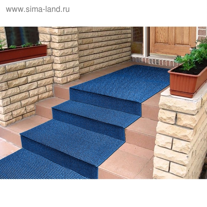Покрытие ковровое щетинистое «Травка», 0,95×11,8 м, в рулоне, цвет синий Покрытие ковровое щетинистое «Травка», 0,95×11,8 м, в рулоне, цвет синий