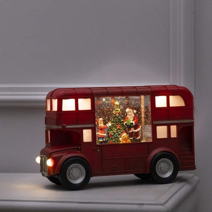 Светодиодная фигура «Автобус» 30 × 19 × 11 см, пластик, батарейки ААх3 (не в комплекте), USB, свечение тёплое белое Светодиодная фигура «Автобус» 30 × 19 × 11 см, пластик, батарейки ААх3 (не в комплекте), USB, свечение тёплое белое