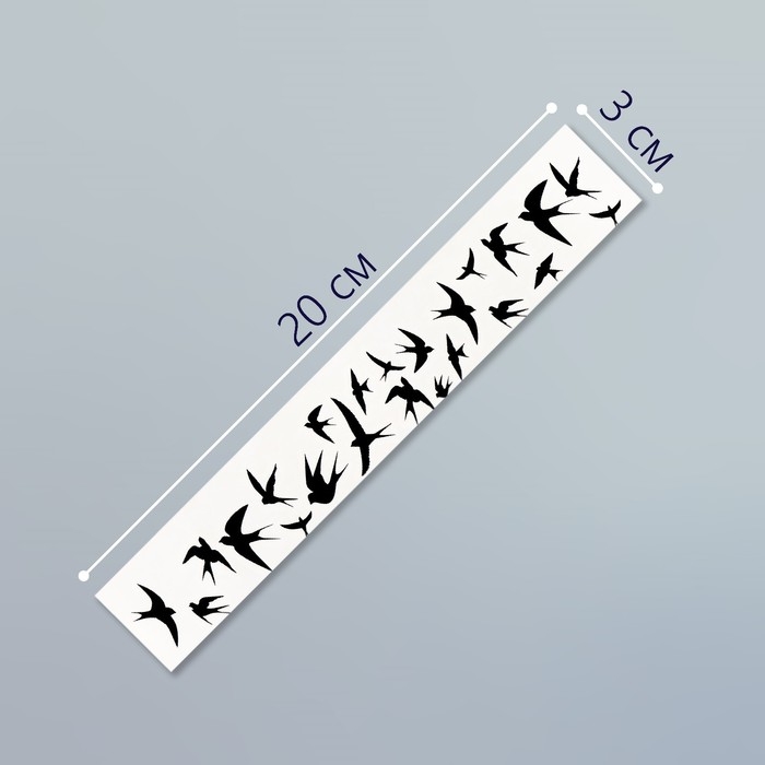 Татуировка на тело чёрная Татуировка на тело чёрная "Браслет. Ласточки" 20х3 см