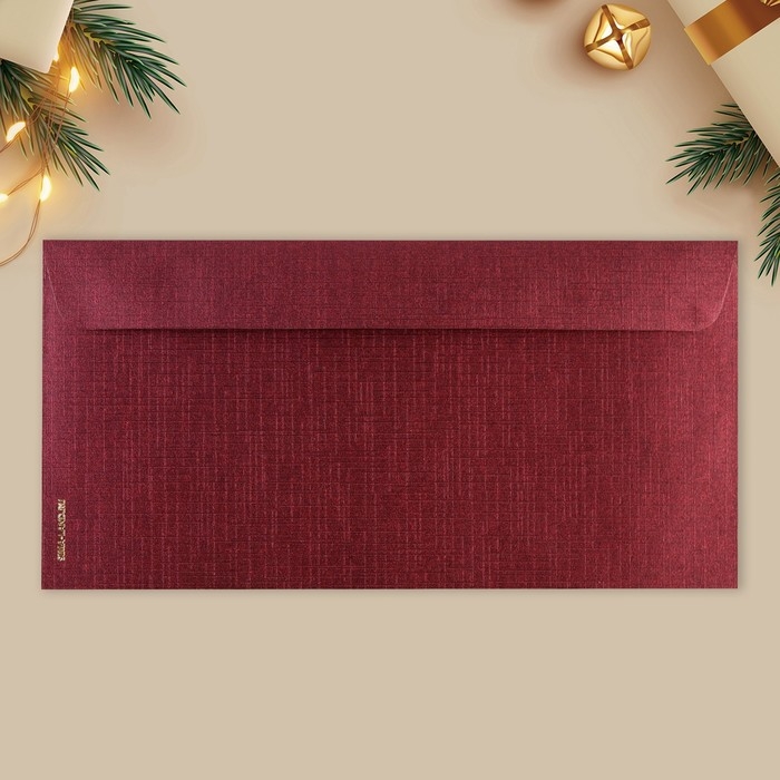 Конверт для денег, набор 10 штук, &laquo;С Новым годом&raquo;, тиснение, 22 х 11 см, Новый год