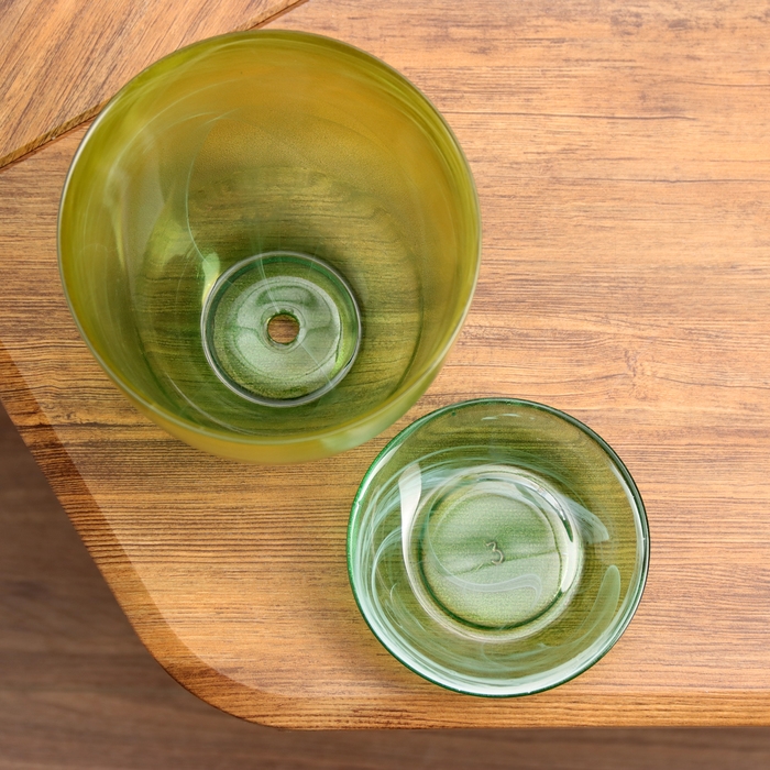 Горшок цветочный с поддоном №3  Горшок цветочный с поддоном №3 "Алеб" желто-зеленый, 1 л