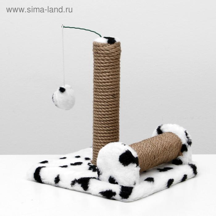Когтеточка двойная для котят на подставке, джут, 30 х 28 х 32 см, далматинец Когтеточка двойная для котят на подставке, джут, 30 х 28 х 32 см, далматинец
