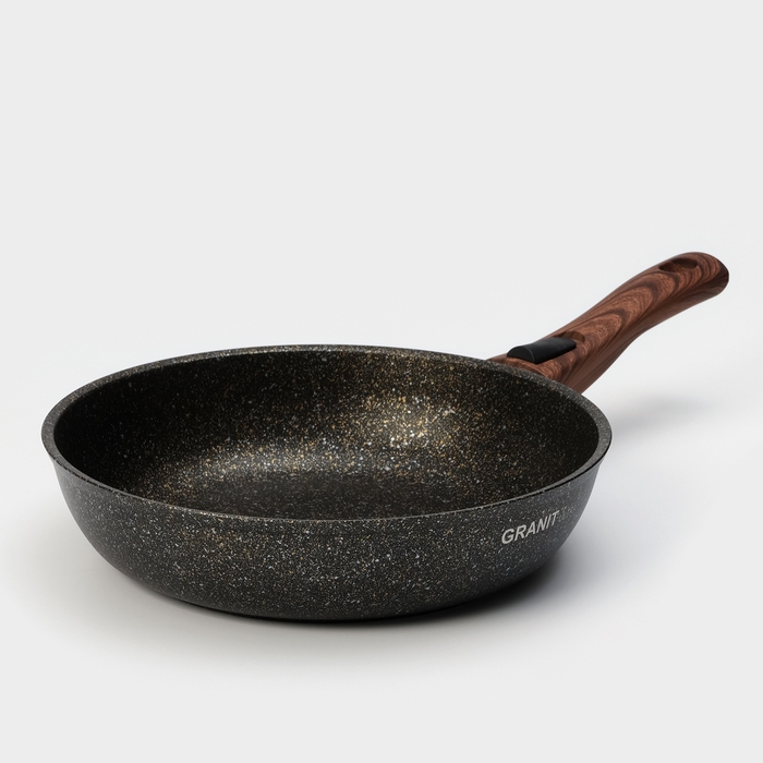 Сковорода Granit ultra black gold, 26 см, стеклянная крышка, антипригарное покрытие, съёмная ручка Сковорода Granit ultra black gold, 26 см, стеклянная крышка, антипригарное покрытие, съёмная ручка