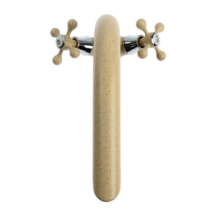 Cмеситель для кухни Cмеситель для кухни "Эверест" B69-659, двухвентильный, высокий излив, на гайке, бежевый