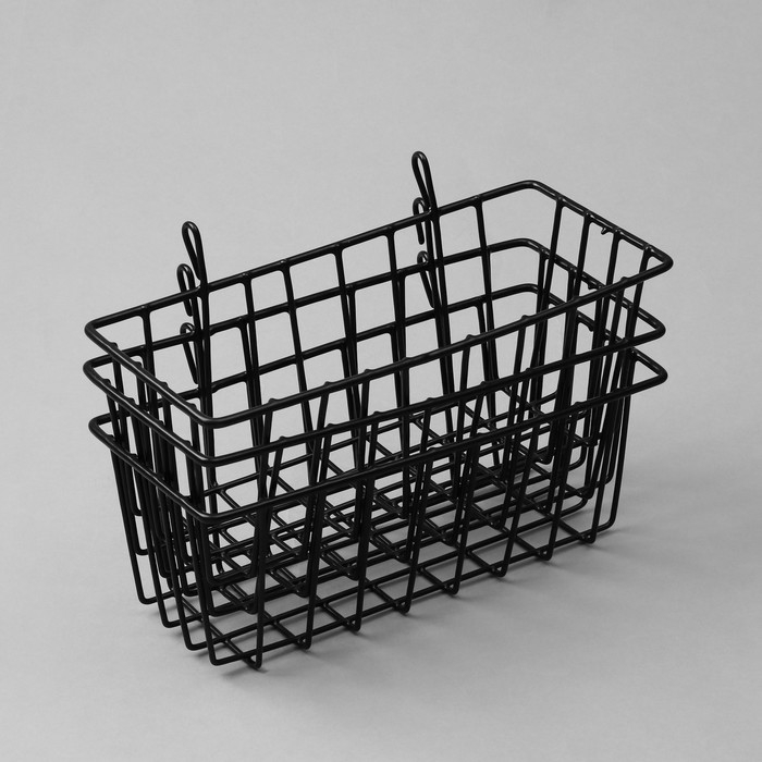Корзина на сетку, 23×9×10 см, цвет чёрный