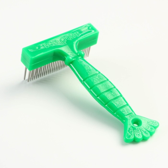 Расчёска-грабли  Расчёска-грабли "Лапка", 15 х 8,8 см, зелёная
