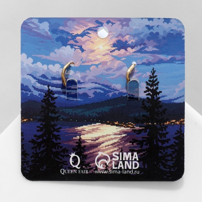 Серьги эмаль «Искусство» полумесяц, цвет чёрный в золоте Серьги эмаль «Искусство» полумесяц, цвет чёрный в золоте