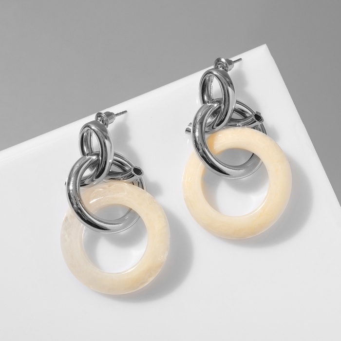 Серьги ассорти «Круг» узел, цвет серебро Серьги ассорти «Круг» узел, цвет серебро