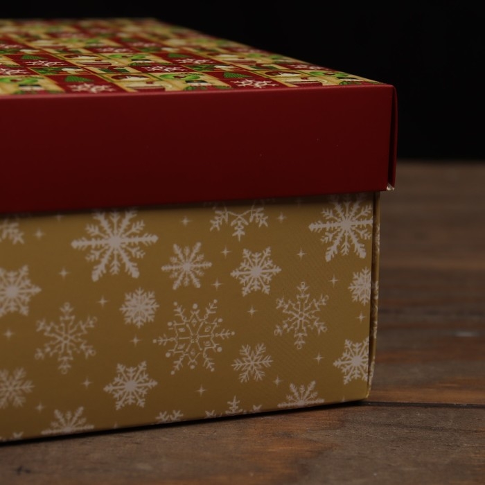 Новый год. Коробка подарочная новогодняя складная, крышка-дно, Новый год. Коробка подарочная новогодняя складная, крышка-дно,"Атмосфера Нового Года " 30 х 20 х 9 см