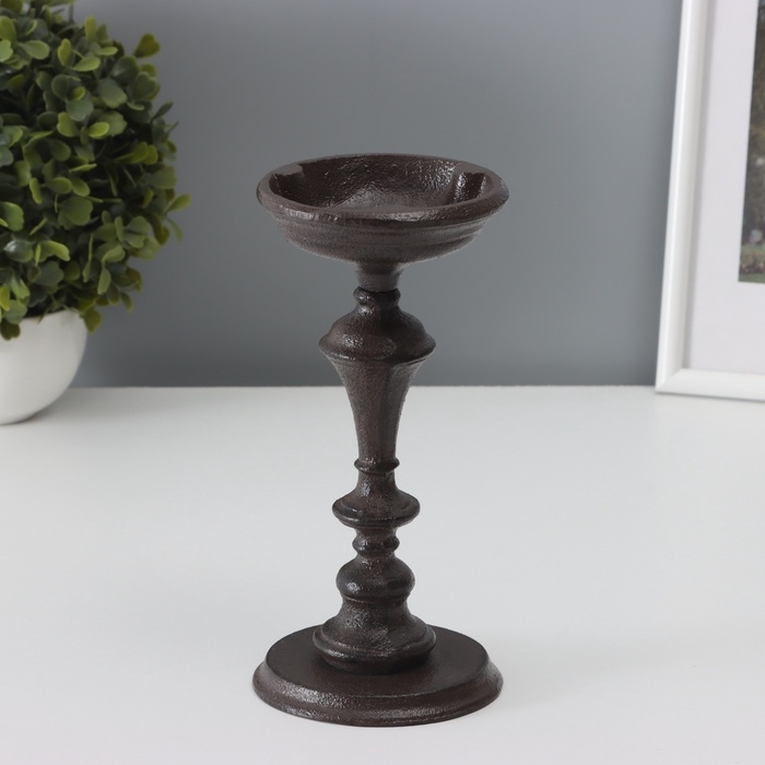 Подсвечник чугун на 1 свечу  Подсвечник чугун на 1 свечу "Белль" d=7 см 9,6х9,6х20,3 см