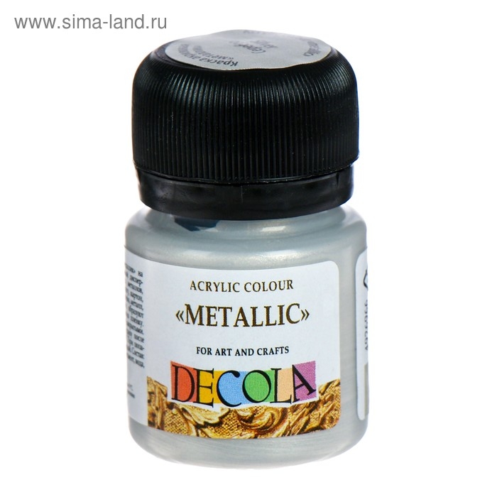 Краска акриловая Metallic 20 мл, ЗХК Decola, серебро, 4926966 Краска акриловая Metallic 20 мл, ЗХК Decola, серебро, 4926966
