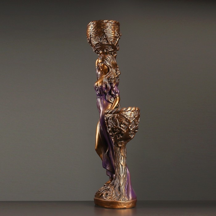 Фигура  Фигура "Девушка с двумя кашпо" красная, 24х30х96см