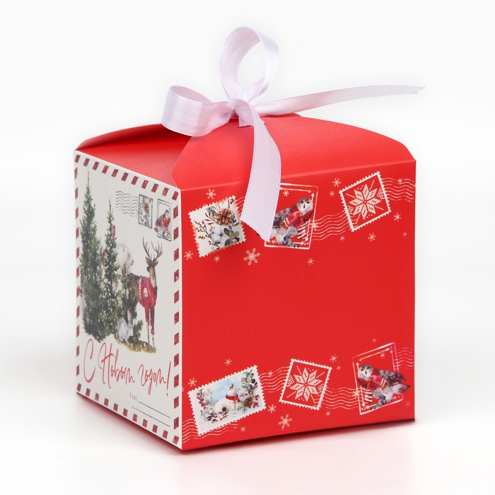 Коробка подарочная новогодняя складная «С Новым годом», 12 х 12 х 12 см, Новый год Коробка подарочная новогодняя складная «С Новым годом», 12 х 12 х 12 см, Новый год