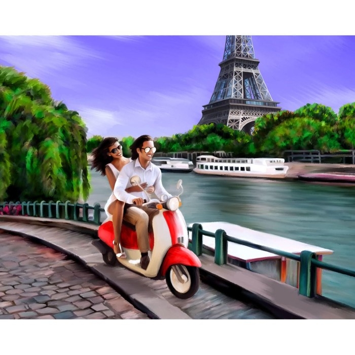 Алмазная мозаика с полным заполнением «Приключения в Париже» 40х50 см, на подрамнике Алмазная мозаика с полным заполнением «Приключения в Париже» 40х50 см, на подрамнике