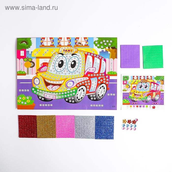 Мозаика стикерная «Такси» блестки, стразы Мозаика стикерная «Такси» блестки, стразы