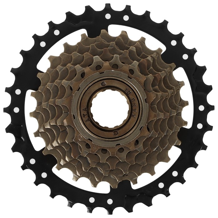 Трещотка ATA, 7 скоростей, 14-32T, чёрно-коричневый Трещотка ATA, 7 скоростей, 14-32T, чёрно-коричневый