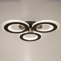 Люстра с ПДУ 1097/3BK LED 114Вт диммер черный 46х46х8 см BayerLux