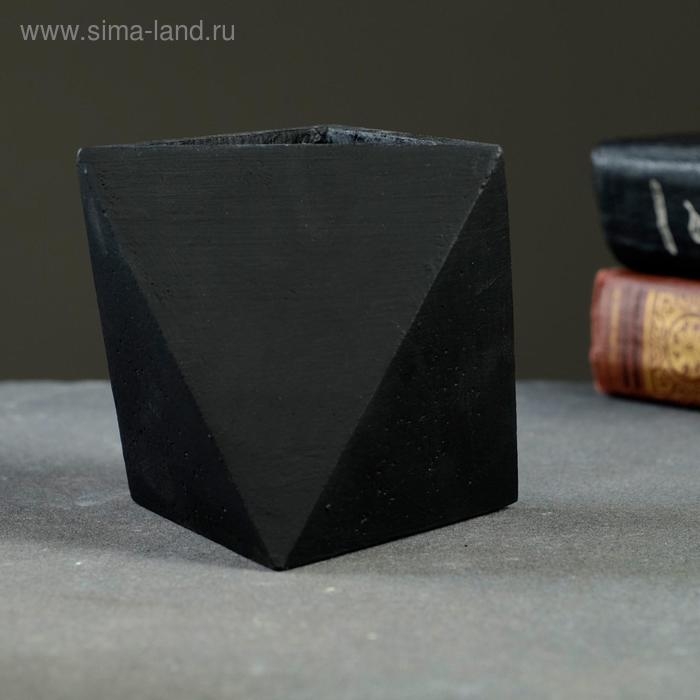 Кашпо бетонное  Кашпо бетонное "Абстракция" черное  11 х 11 х 9 см