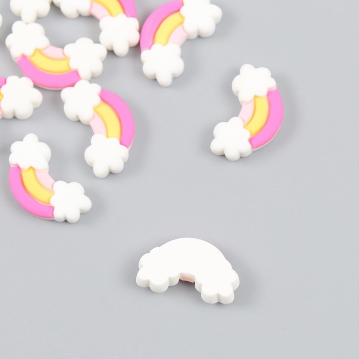 Декор для творчества пластик Декор для творчества пластик "Радуга в облаках" набор 12 шт 1,5х1,5 см