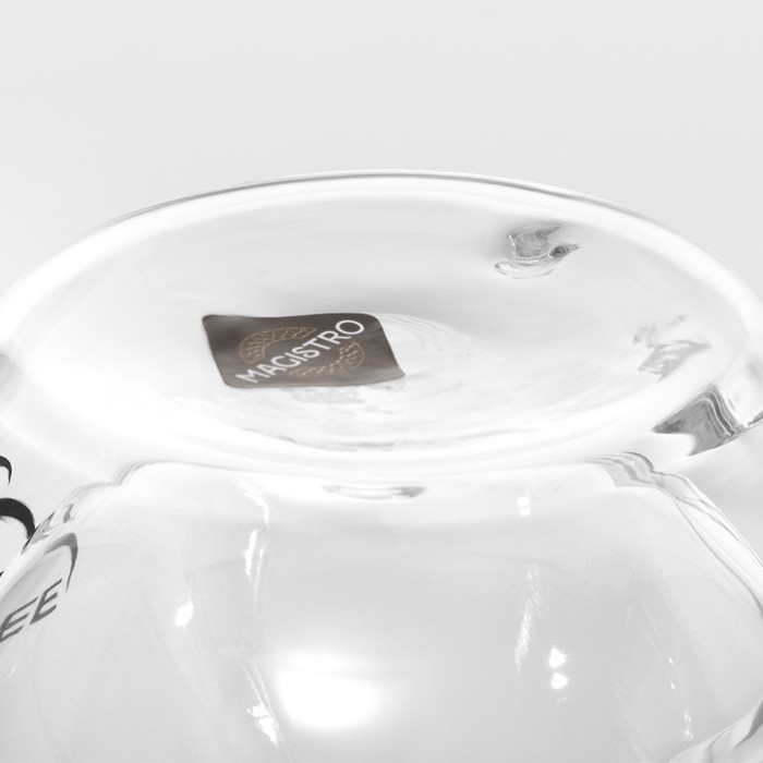 Кружка стеклянная с двойными стенками Magistro «Дуо. Coffee», 200 мл Кружка стеклянная с двойными стенками Magistro «Дуо. Coffee», 200 мл