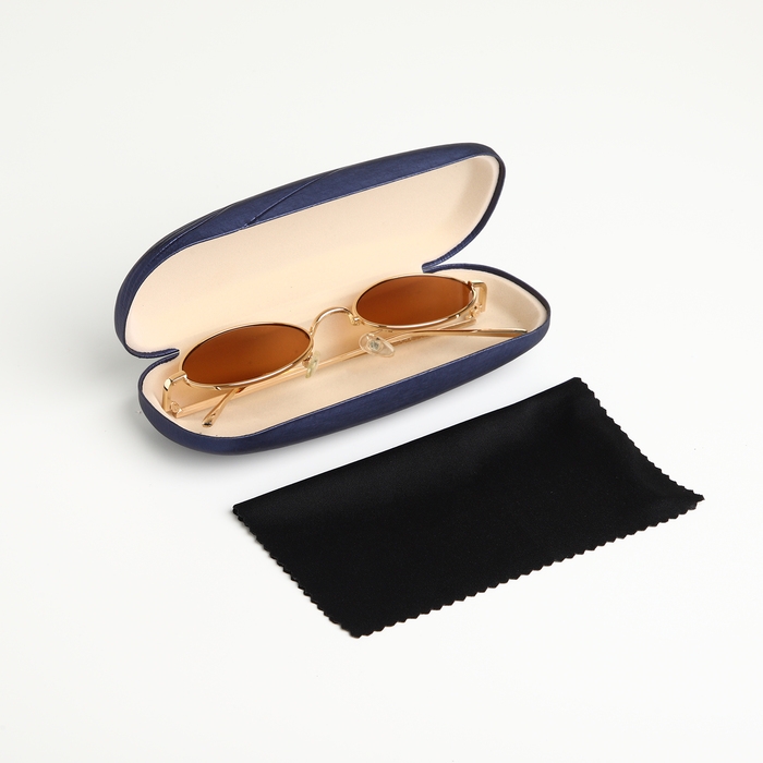 Футляр для очков на хлопушке, длина 16 см, цвет синий Футляр для очков на хлопушке, длина 16 см, цвет синий