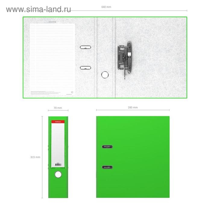 Папка-регистратор А4, 70 мм, ErichKrause Neon, с арочным механизмом, зелёная Папка-регистратор А4, 70 мм, ErichKrause Neon, с арочным механизмом, зелёная