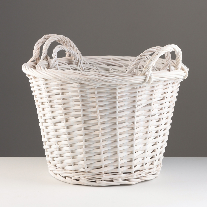 Набор корзин из 3 шт, D39xH26 см, D33xH23 см, D27xH20 см, белый, ива Набор корзин из 3 шт, D39xH26 см, D33xH23 см, D27xH20 см, белый, ива