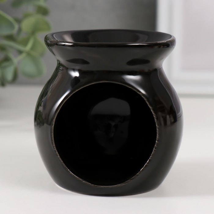 Аромалампа керамика Аромалампа керамика "Признание в любви" чёрная 7,2х7,2х7,8 см