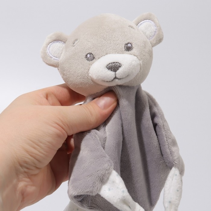 Комфортер - игрушка «Серый мишка», погремушка, прорезыватель, цвет серый, Крошка Я
