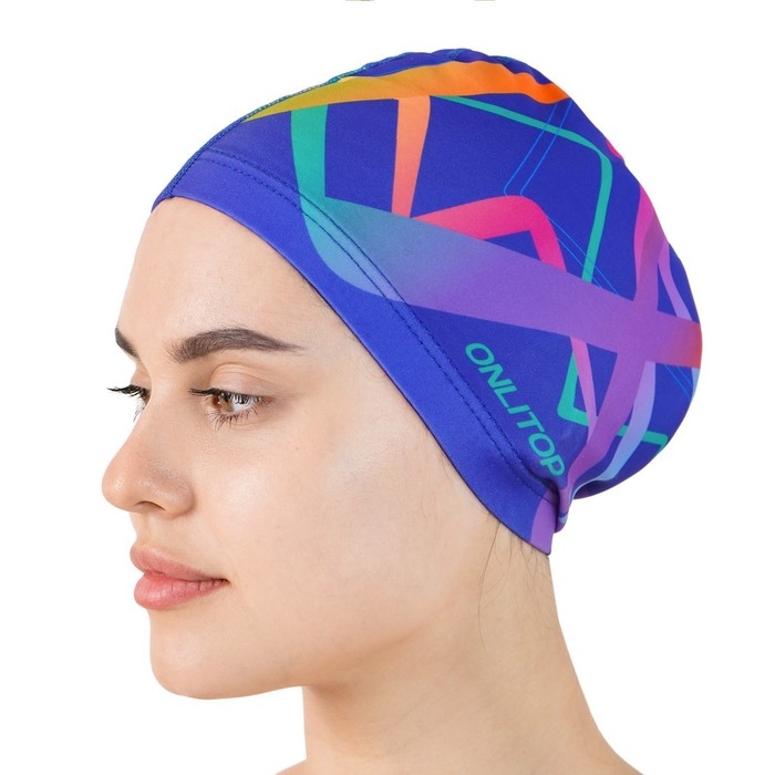 Шапочка для плавания взрослая ONLYTOP, тканевая, обхват 54-60 см Шапочка для плавания взрослая ONLYTOP, тканевая, обхват 54-60 см