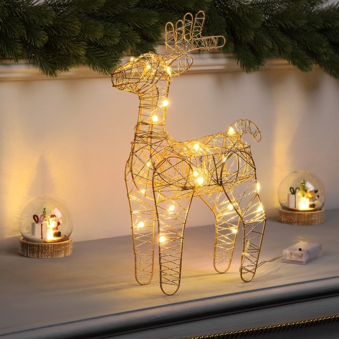 Фигура световая Фигура световая "Олень бежевый", 35х19х8 см, 20 LED, ААх2 (не в компл.), Т/БЕЛЫЙ