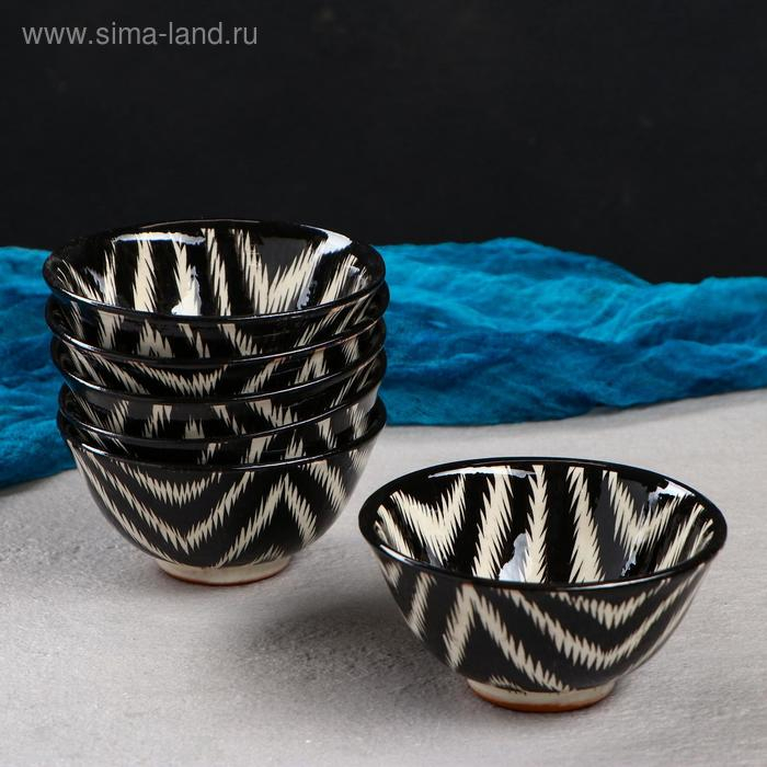 Набор чайный Риштанская керамика Набор чайный Риштанская керамика "Атлас", 9 предметов (чайник-0,8л,пиалы- 0,3)