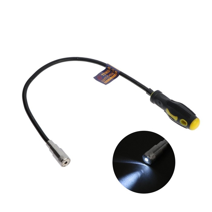 Магнит гибкий ТУНДРА с фонариком, диаметр 17 мм, 590 мм, до 2 кг Магнит гибкий ТУНДРА с фонариком, диаметр 17 мм, 590 мм, до 2 кг