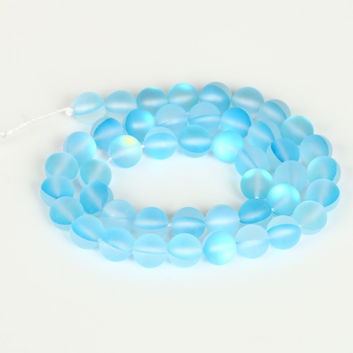 Бусины из натурального камня &laquo;Кошачий глаз&raquo;, набор 46 шт., размер 1 шт. &mdash; 8 мм, голубой