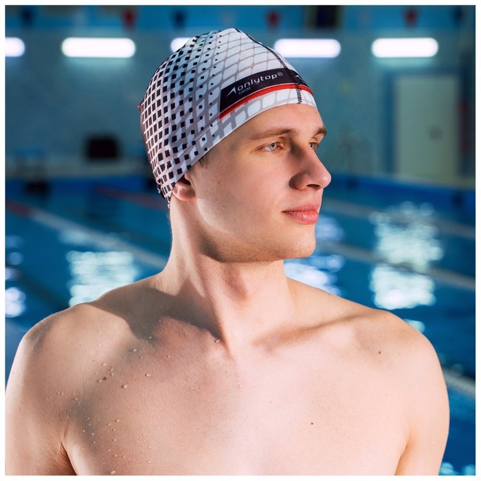 Шапочка для плавания взрослая ONLYTOP, тканевая, обхват 54-60 см Шапочка для плавания взрослая ONLYTOP, тканевая, обхват 54-60 см