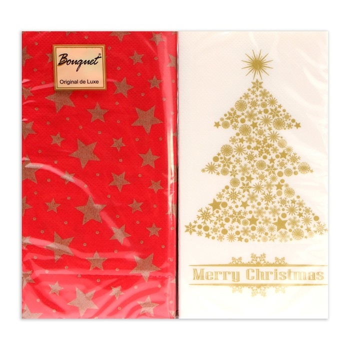 Новогодние салфетки бумажные Bouquet Original de luxe «Золотая ель + Красный», 2 слоя, 33х33 см, 20 шт. Новогодние салфетки бумажные Bouquet Original de luxe «Золотая ель + Красный», 2 слоя, 33х33 см, 20 шт.